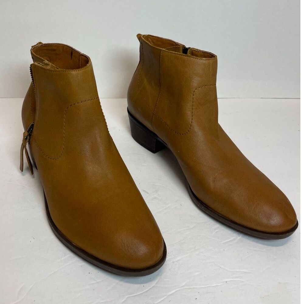 NWOB Lucky Brand LK-Blandre Tan Leather Ankle Booties - Women’s Size 9.5 M